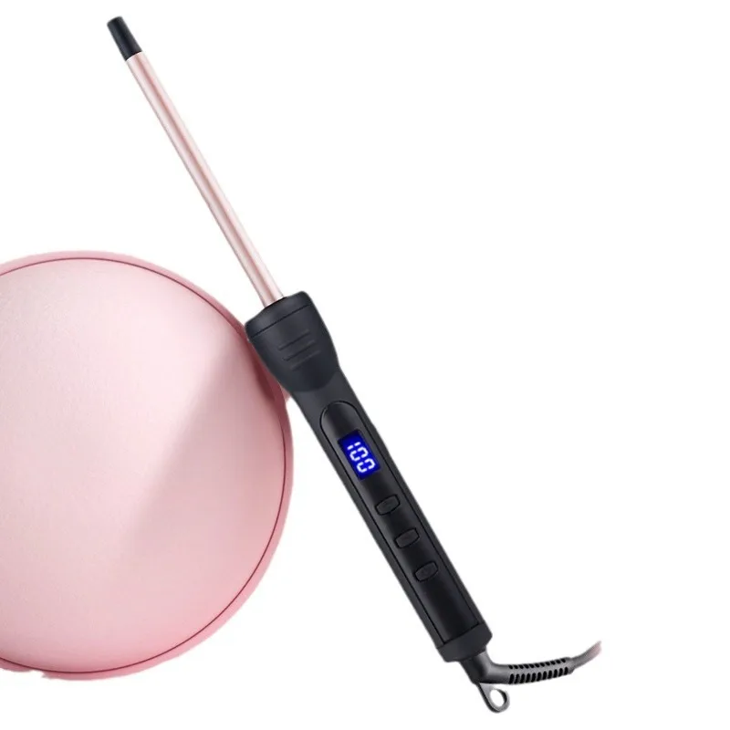 9Mm thin rod curling iron, men's temperature-controlled corn curling iron.