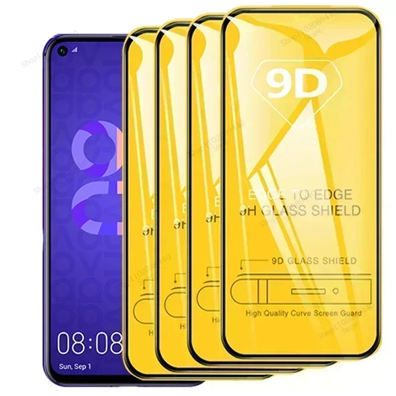 4PCS 9D Screen Protector For Huawei Nova 5T 8 SE 7 6 SE 8i 7i 6 Protection Tempered Glass For Huawei P Smart Z 2019 2021 2020