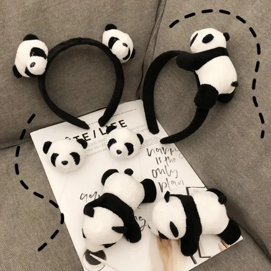 

Cute Panda Doll Headband Headdress Wash Face Hair Card Hair Clip Hairband Hair Loop Children Adult Hair Accessories Women