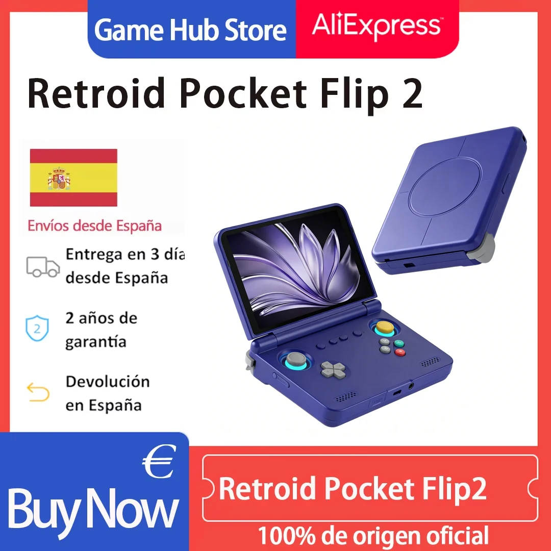 ‌Retroid Pocket Flip2 Handheld Game Console - 5.5-Inch AMOLED Display, Video Output, MediaTek Dimensity 900 Processor, Active