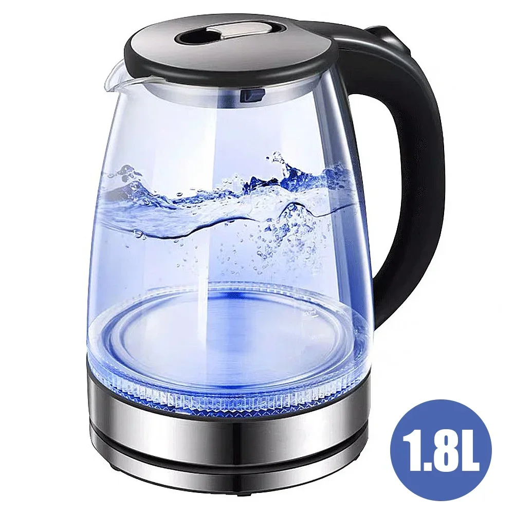 

1.5L Electric Glass Kettle Borosilicate Transparent Tea Pot Fast Boiling Water Heater with Base for Home Kitchen Office