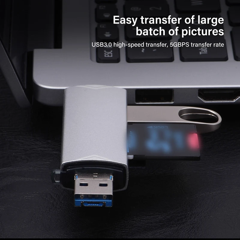 6 In 1 USB Typ-C Adapter TF SD Memory Card Reader OTG USB C Card Connector For iPhone 16 15 Pro Max Plus For Samsung Adapter view 2
