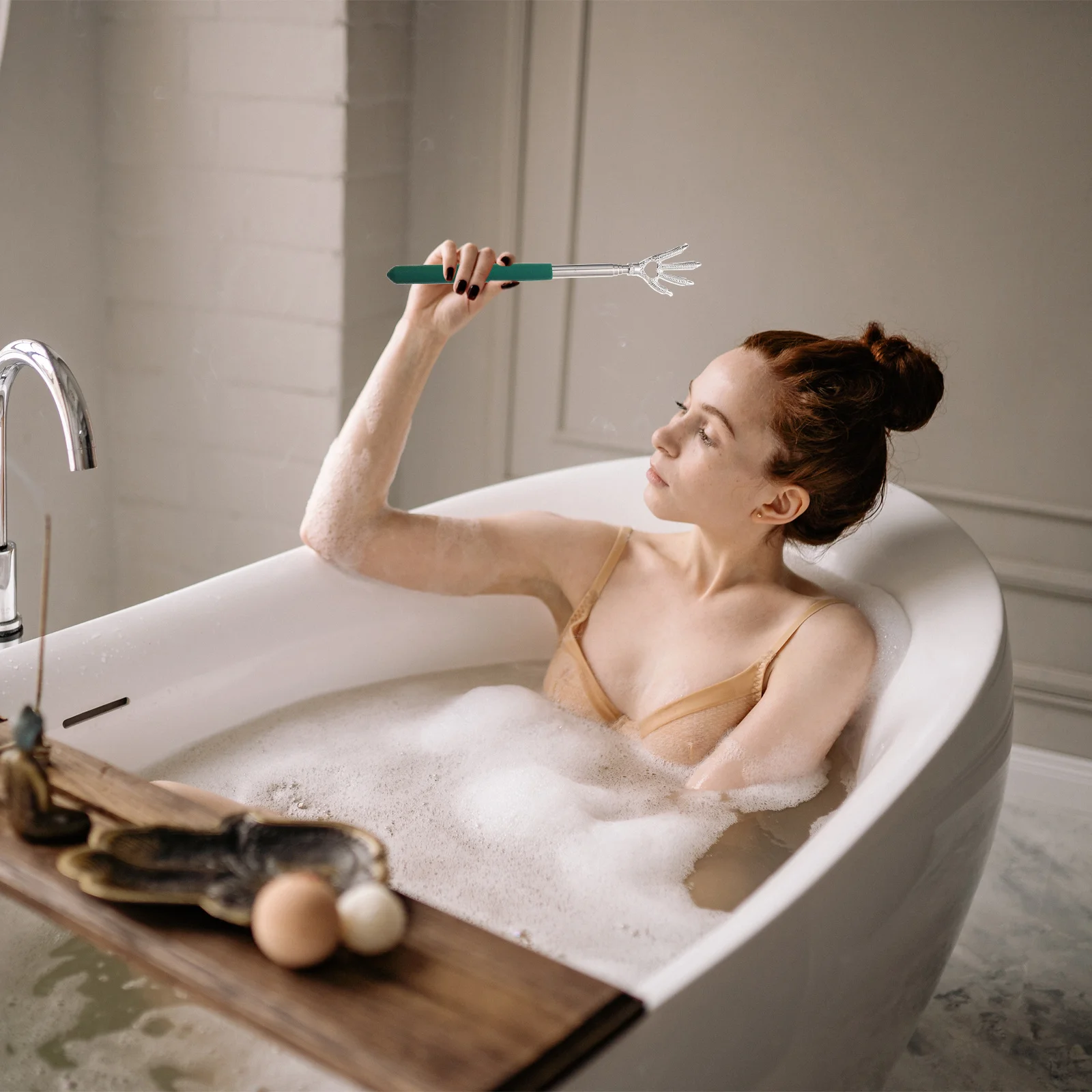 3 個のかゆみ緩和背中スクラッチャー ステンレス鋼格納式伸縮式背中かきツール ポータブルで快適なスクラッチャー