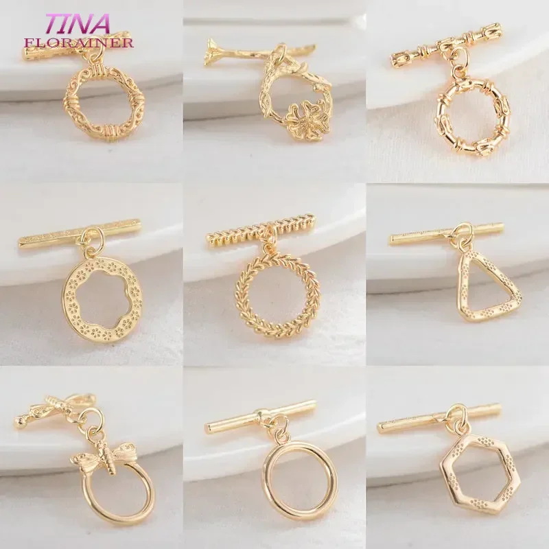 14K Gold Color Brass O Toggle Clasps Bracelet Necklace Connect Clasps Jewelry Making Supplies Necklace Diy Findings Accessories