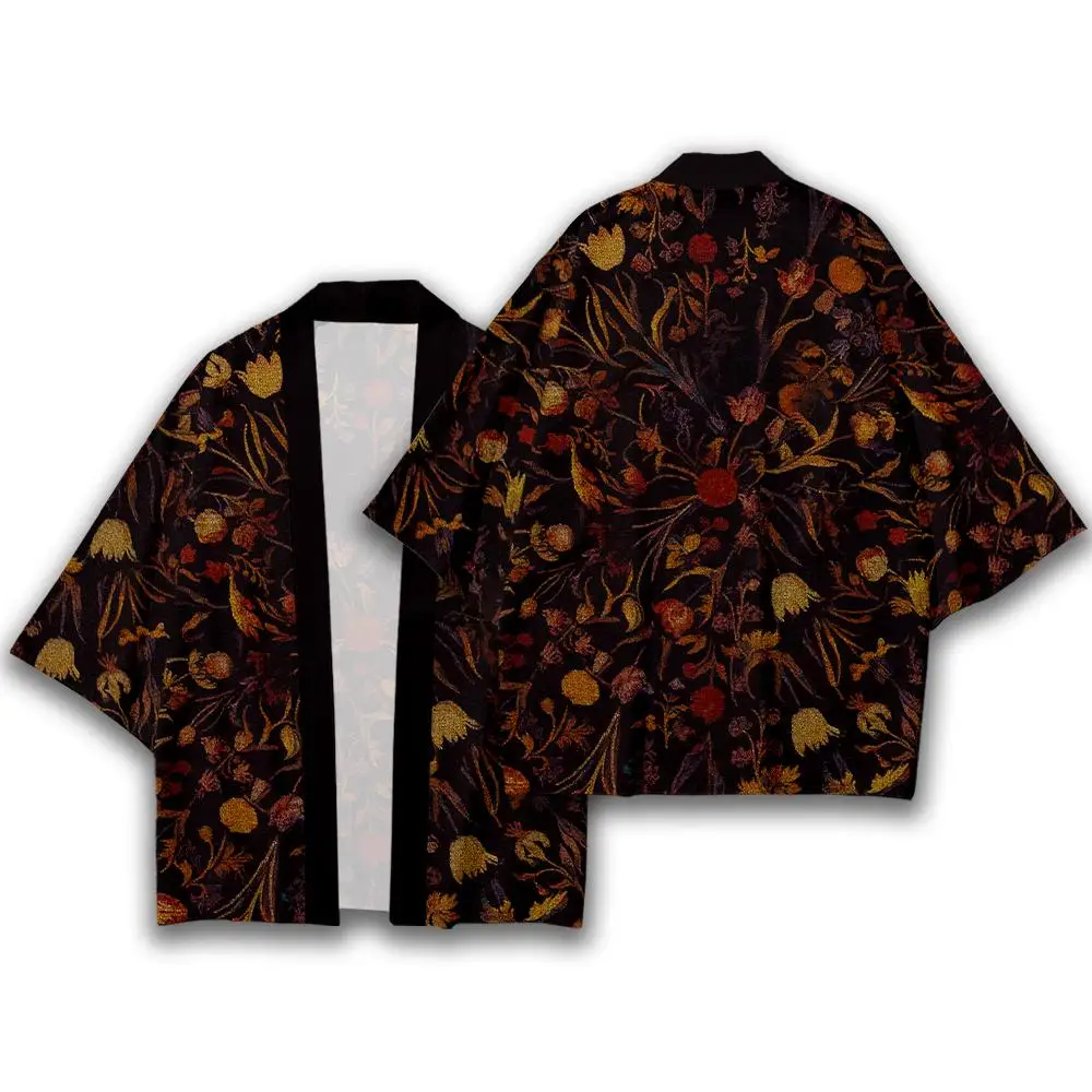سترة كيمونو على الطراز الياباني بنمط زهر الكرز للجنسين فضفاضة ومريحة من يوكاتا كلاسيكية كاجوال هاراجوكو ستريت كارديجان