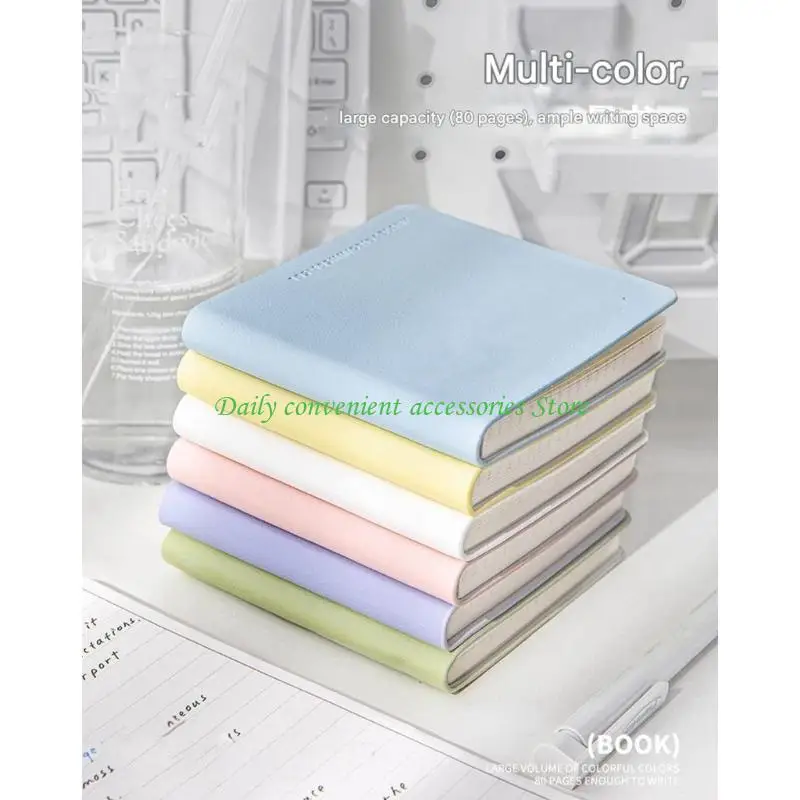 97QB Buku Catatan Kulit Softcover 80 Lembar Buku Catatan Menulis Jurnal Saku Tidak Bergaris untuk Membuat Sketsa Jurnal Inci