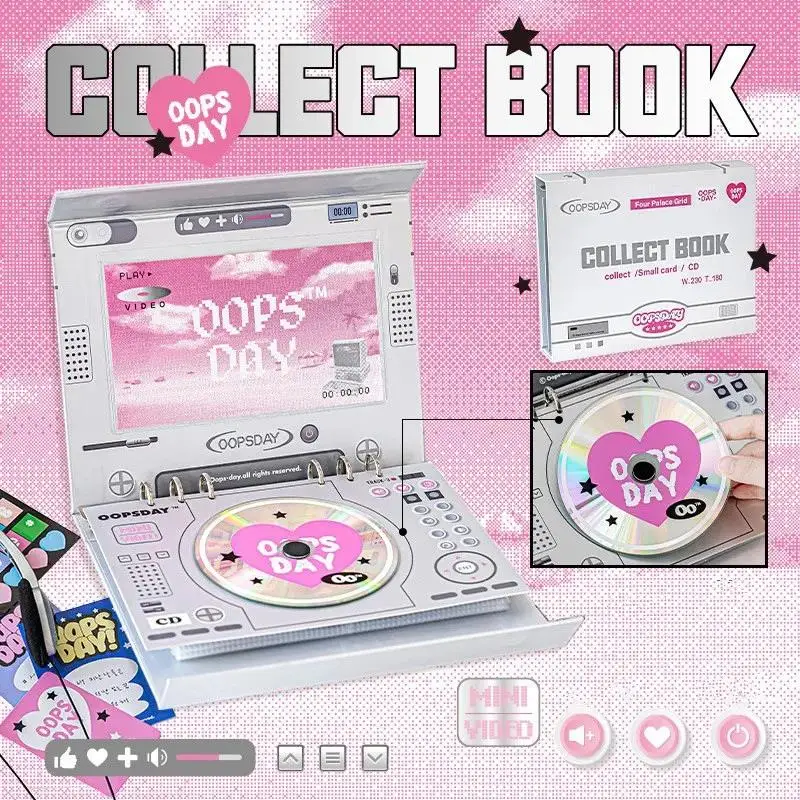 

MINKYS Retro DVD Kpop Photocards Collect Book Kpop Binder Notebook Cover Diary Agenda Planner School Stationery