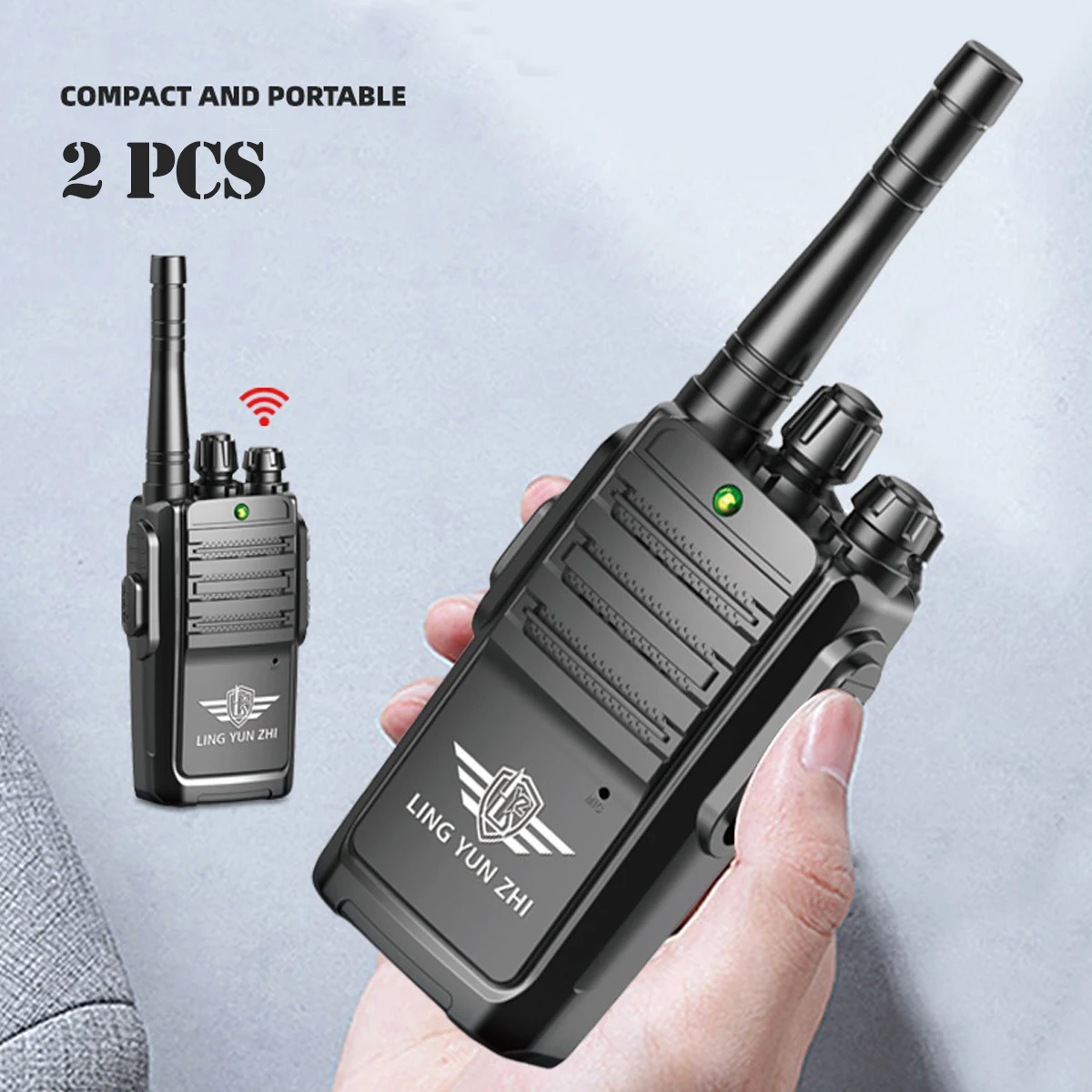 2Pcs Walkie Talkie Toys, Mini Interphone Digital Sound Indoor and Outdoor Communication Game Not Include Battery Gifts for boys