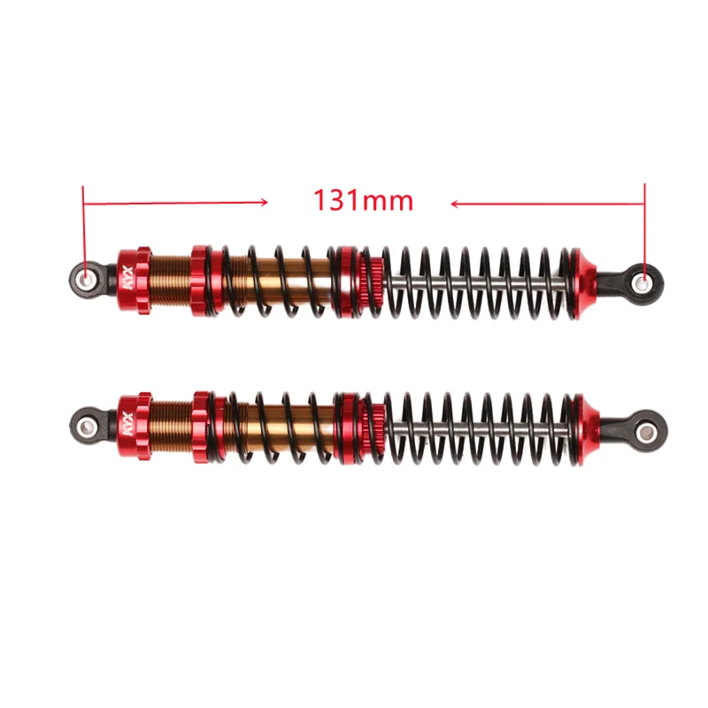 KYX Racing 131mm Metal Front Shock Absorber Upgrades Parts Accessories for 1/10 RC Crawler Car Axial RBX10 Ryft (2pcs)