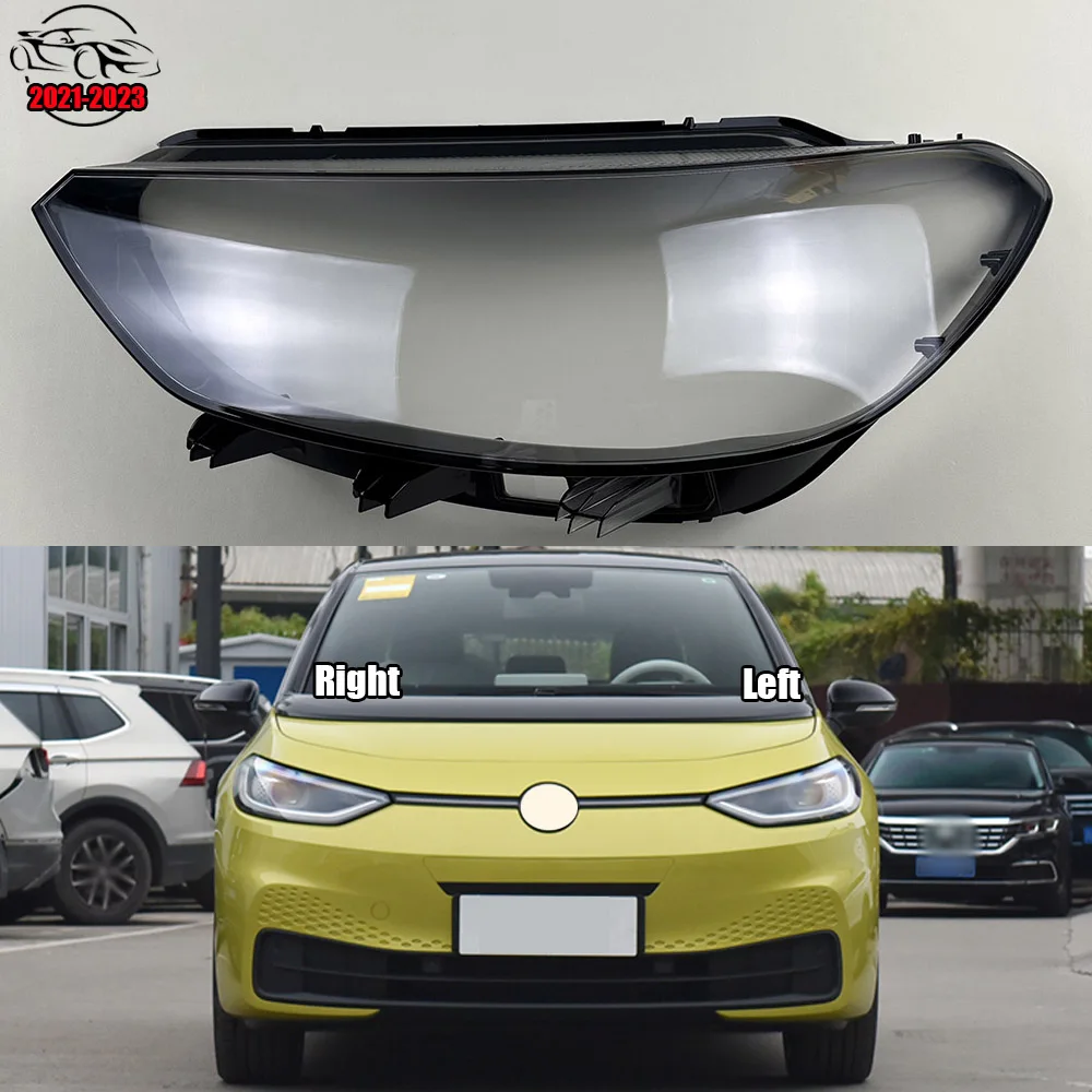 

For Volkswagen VW ID.3 2021 2022 2023 Front Headlight Cover Headlamp Housing Lamp Shell Transparent Lampshade Lens Plexiglass