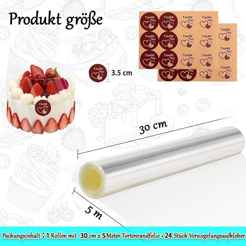 Cake Collars Transparent Mousse Cake Surround Film Acetate Cake Collar DIY Chocolate Cake Decoration Tool Dessert Sheet Strip