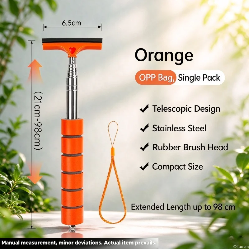 Car Rearview Mirror Wiper, Stainless Steel Telescopic Squeegee, Window Glass Water Scraper Defogger, Car Cleaning Tool