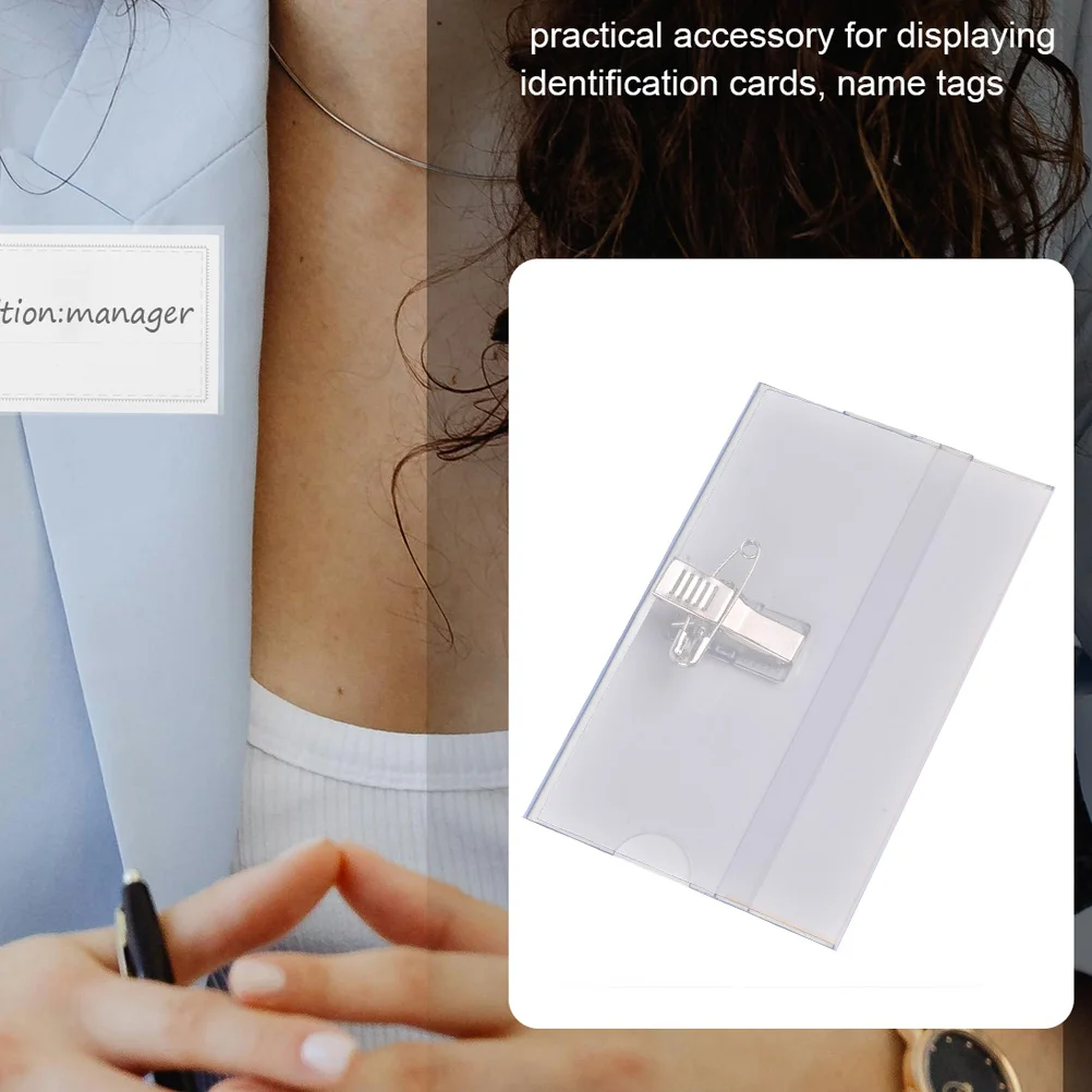 50個入り ネームタグクリップ 頑丈なバッジホルダー 軽量PVC スタッフバッジクリップ IDカード用 看護師 医師 ネームタグクリップ バッジ用