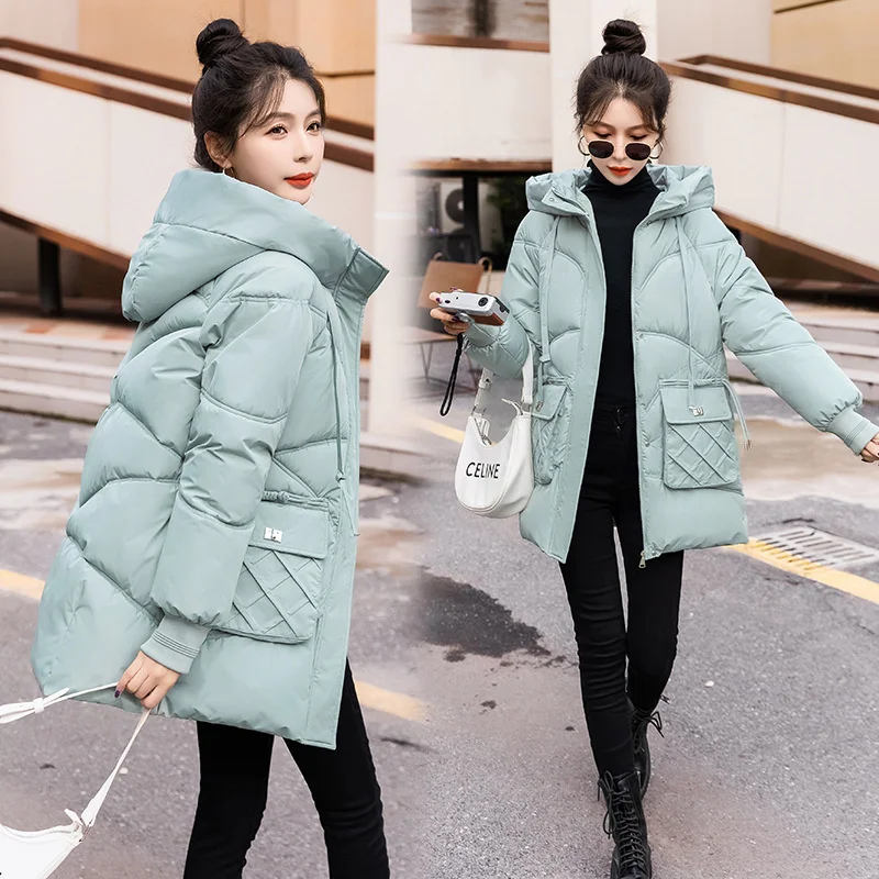 2024 New Women\'s Parka Winter Jacket Hooded Long Thick Warm Cotton Padded Jackets Parkas Woman Clothing Oversized Parkas Coat