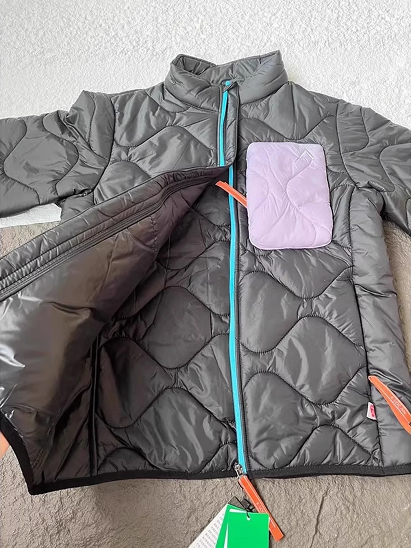 

Thiened Quilted Winter Jaet Men's Snowboard Cotton Coat Lightweight Gourd Pattern Stand Collar Trendy Brand Cleanfit Oute...