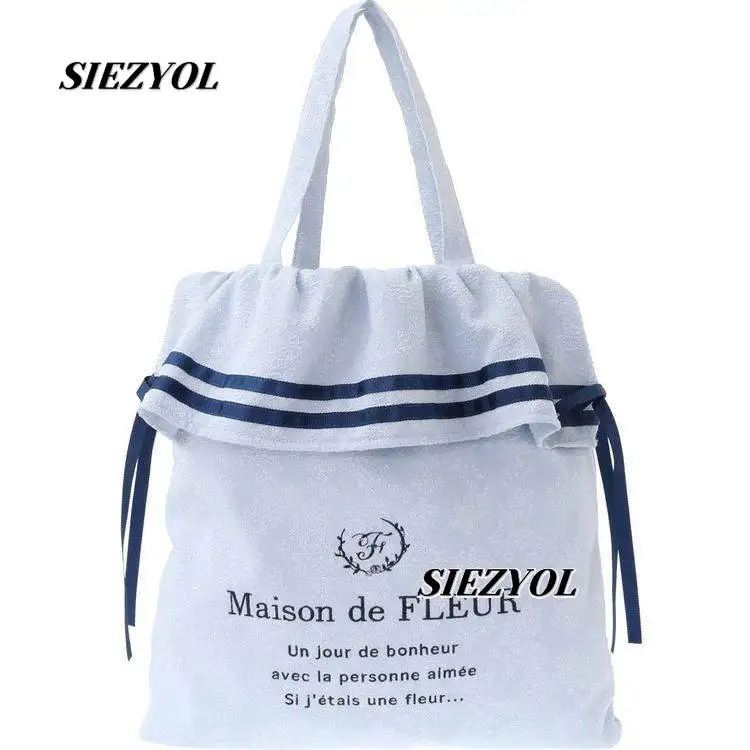 Japanese Style New Navy Shoulder Bag Sweet Cute Girls Fashion Handbag Bowknot Jacquard Fabric Handheld Makeup Bags