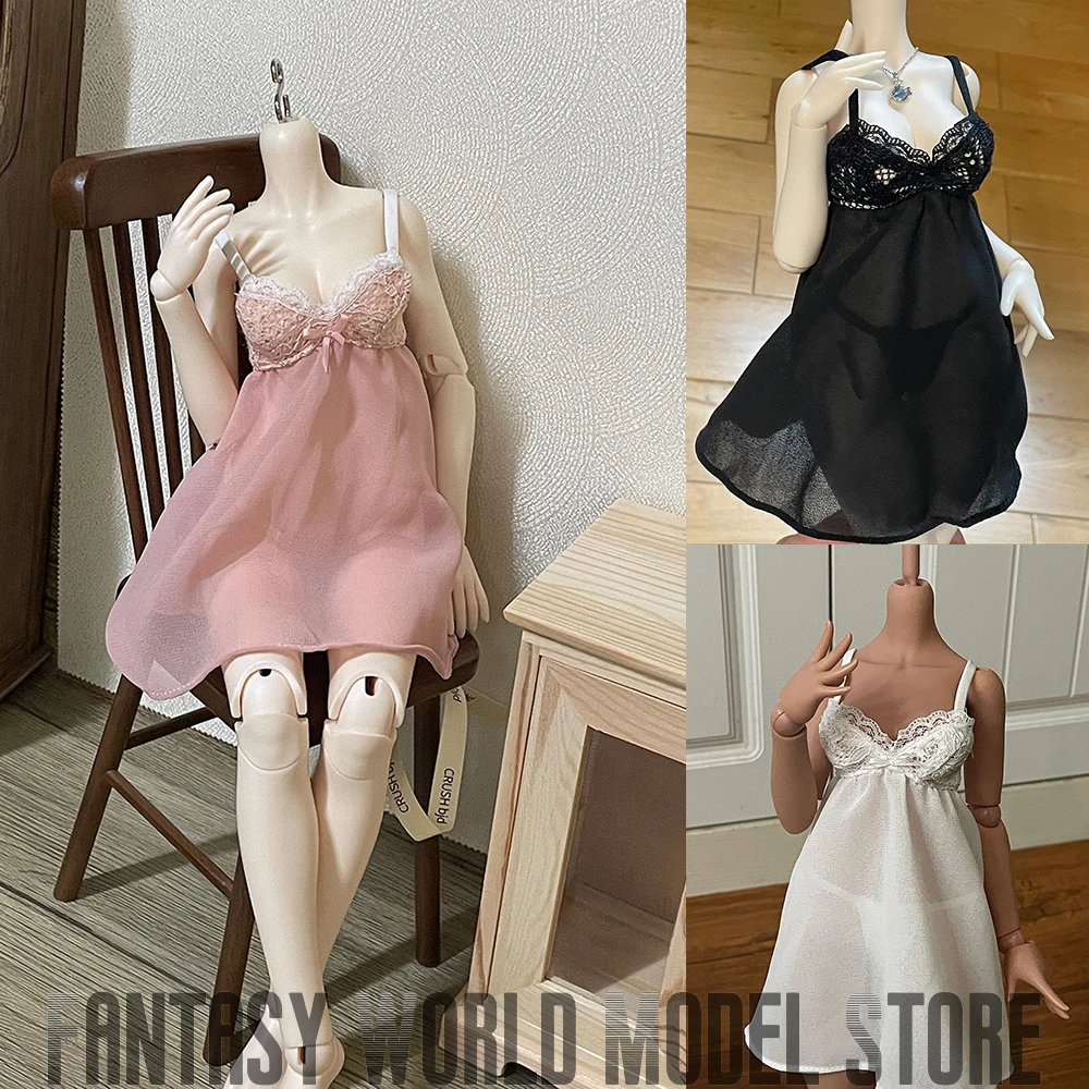 

1/4 Scale BJD Doll's Clothes Lace Chiffon Semi-transparent Suspender Nightdress Elastic Thong 3 Colors Fit Action Figure Body