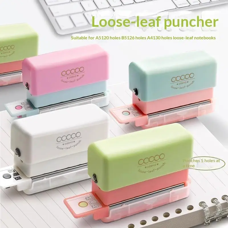 Standard 6 Holes Hole Puncher Fit A4 A5 B5 Loose Leaf Paper Planner Scrapbooking Binding Machine