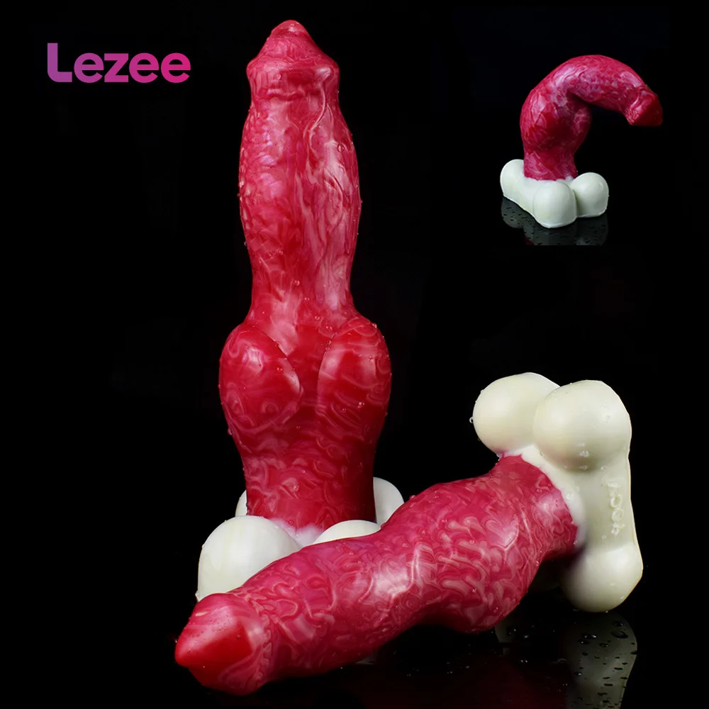 LEZEE Small Silicone Anal Dildo Animal Wolf Fantasy Knot Penis Sexy Toys For Male Female Masturbation Soft Clitoris Sex Products