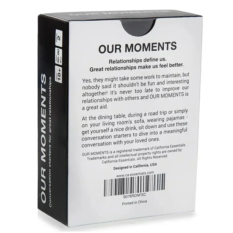 OUR MOMENTS Couples Card Game Conversation Starters for Great Relationship Board games