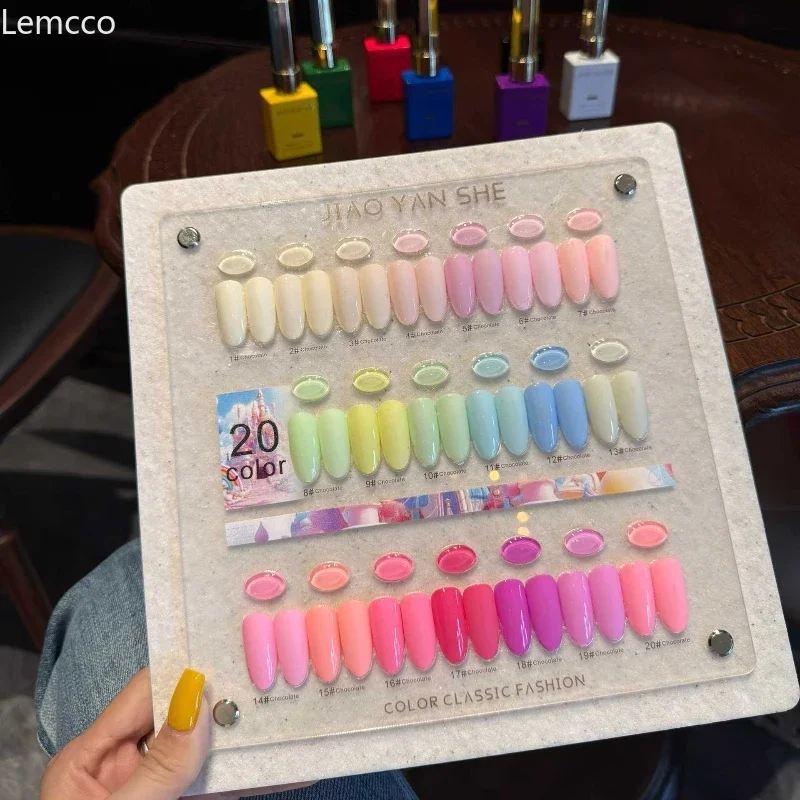 

Eleanos Candy, 20 цветов, 15 мл, набор гель-лаков для ногтей с демонстрационной картой, полуперманентный маникюр, замачиваемый УФ-гель, 15 мл, гель-лак для ногтей