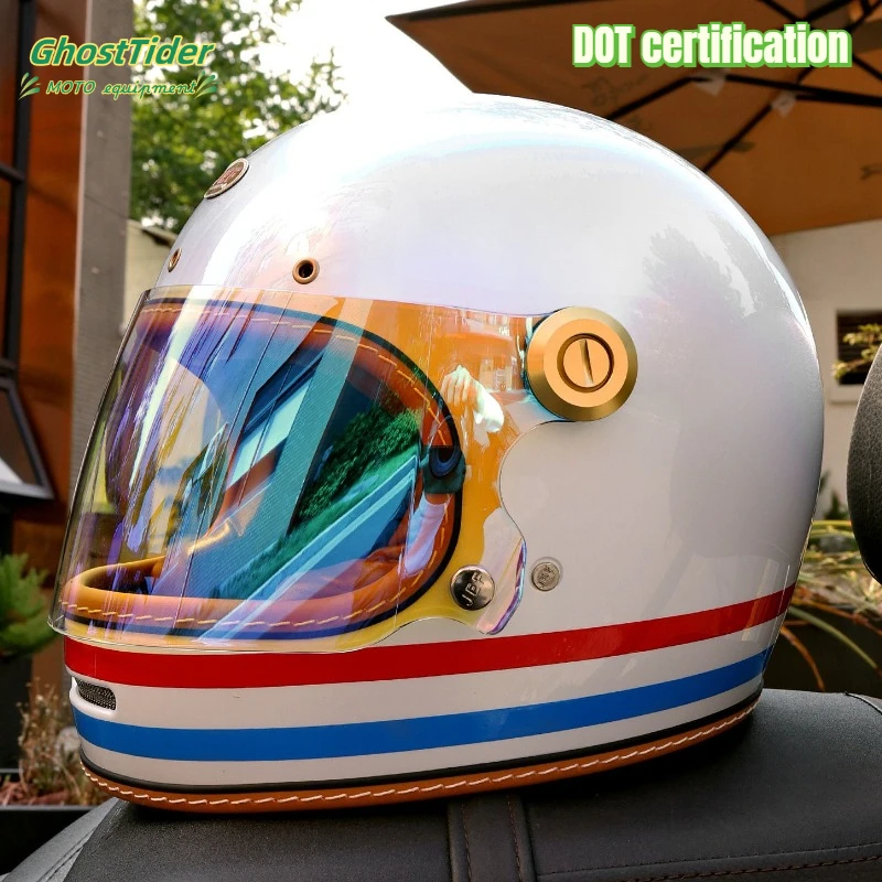 

HOT Motorcycle Helmet Retro Fiberglass Full Helmet Pig Nose Vent Moto Vintage Road Cruise Capacete Moto Four Season for Harley