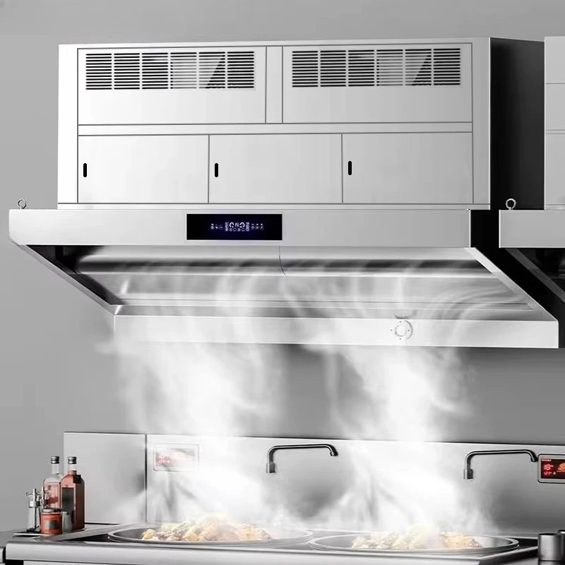 Factory Custom Stainless Steel 201 Smoke Treatment Hood Free Commercial Kitchen