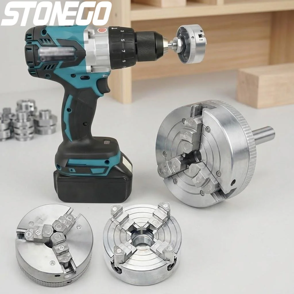 ヘビーデューティーセルフセンタリング電動旋盤ドリルチャック-3-4-ジョー-m12x1mm-リンケージ掘削ツール高精度機械加工アクセサリー