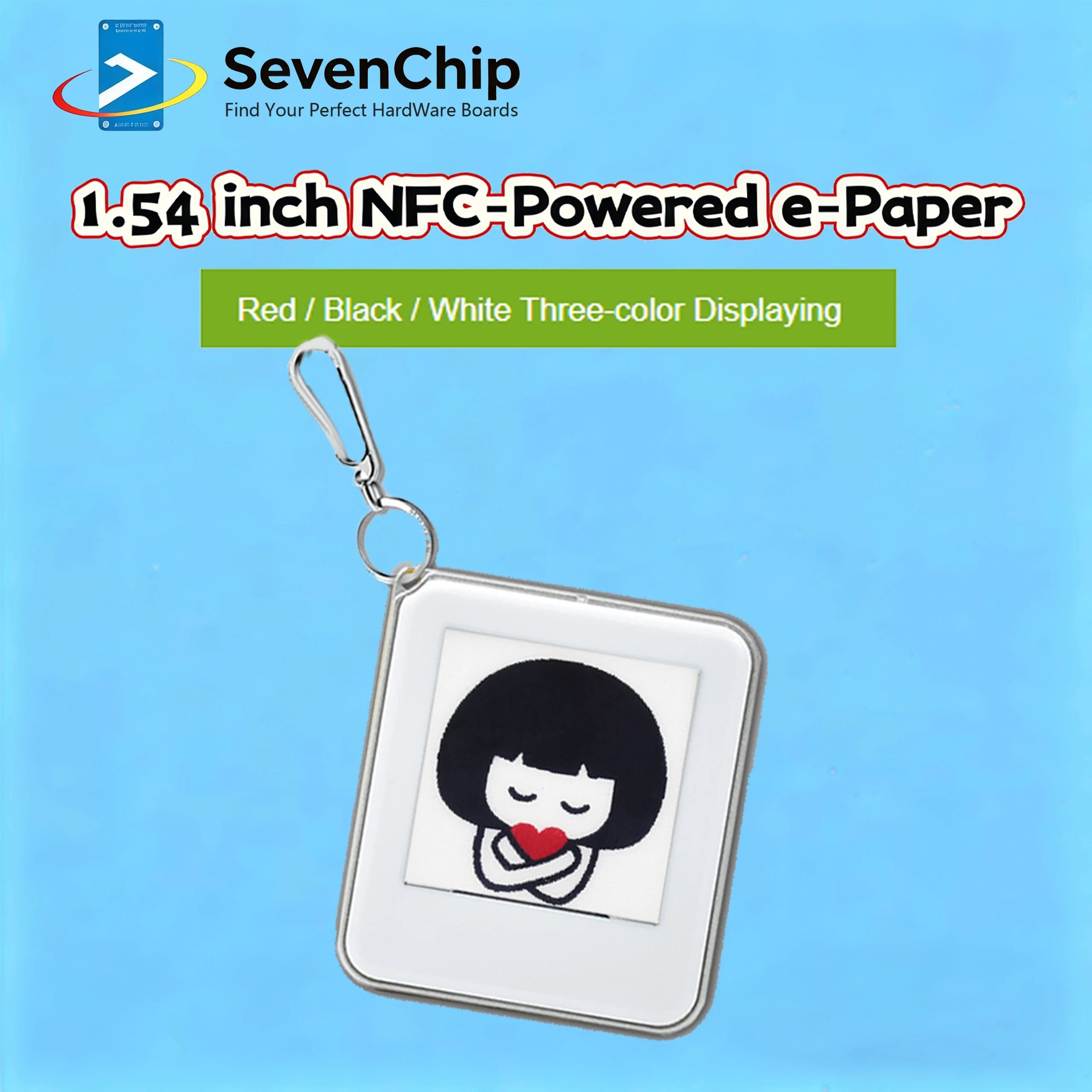 Waveshare 1.54 inch NFC-Powered e-Paper e-ink ePaper Red/Black/White Three-color eink Display Screen Module for AndroidMobileAPP