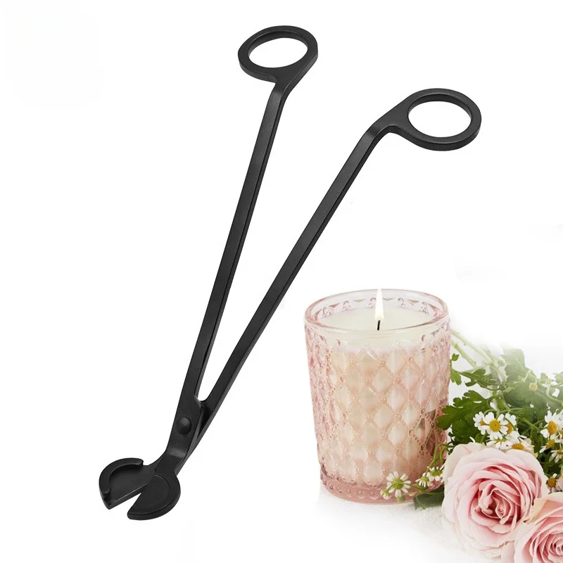 18cm Candle Wick Trimmer Stainless Steel Candle Scissors Trim Wick Cutter Snuffer Round Head Candle Core Shears Handmade Tools