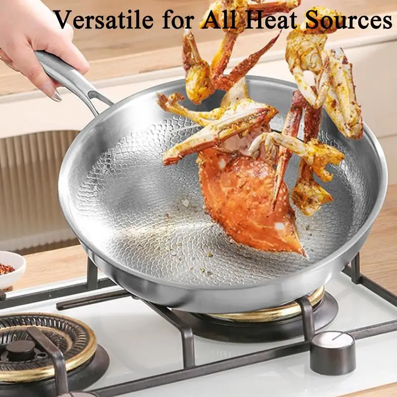 

Titanium Frying Pan Non Stick Deep Skillet With Lid And Spatula Woks & Stir-Fry Pots For Steak Searing Pancake Fish Saute Baking