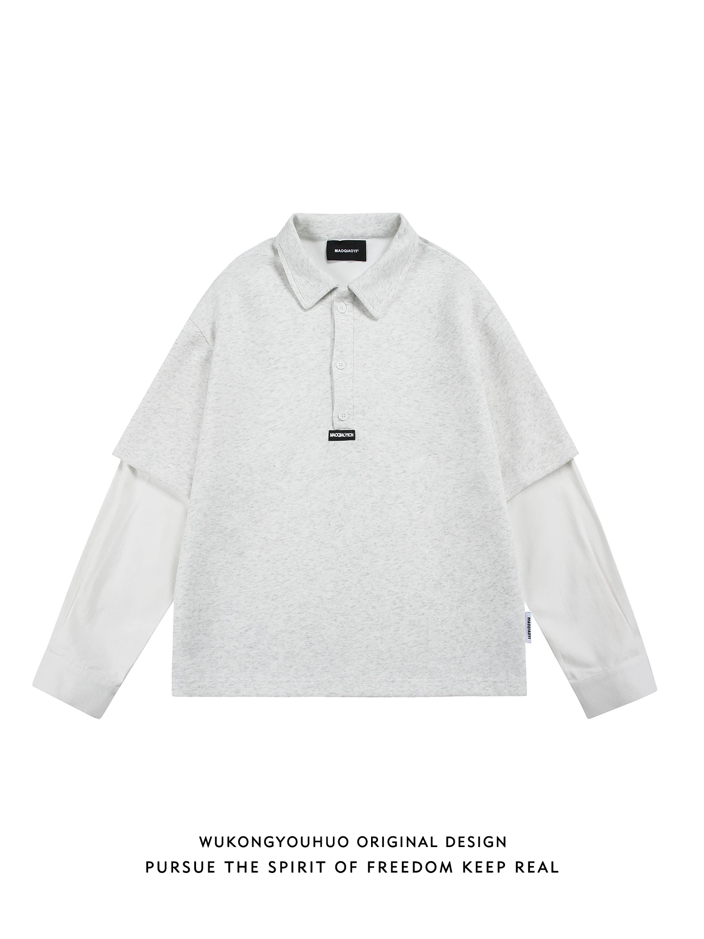 

Весенняя винтажная рубашка с эффектом двухслойности, свободного кроя, унисекс, из смесового хлопка и полиэстера, износостойкая, для пар.