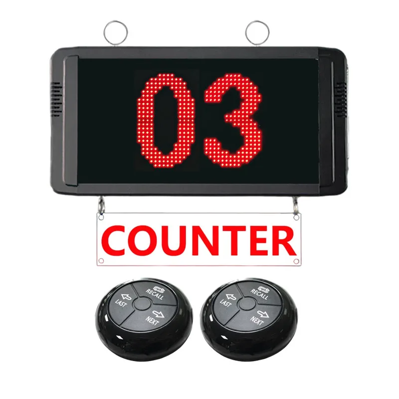 

Take A Number System Wireless Teller Queue Call System 2-Digit Display with Control Button for or Banking Clients