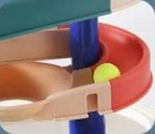 Children's assembly slide block water ball toy versatile track block table