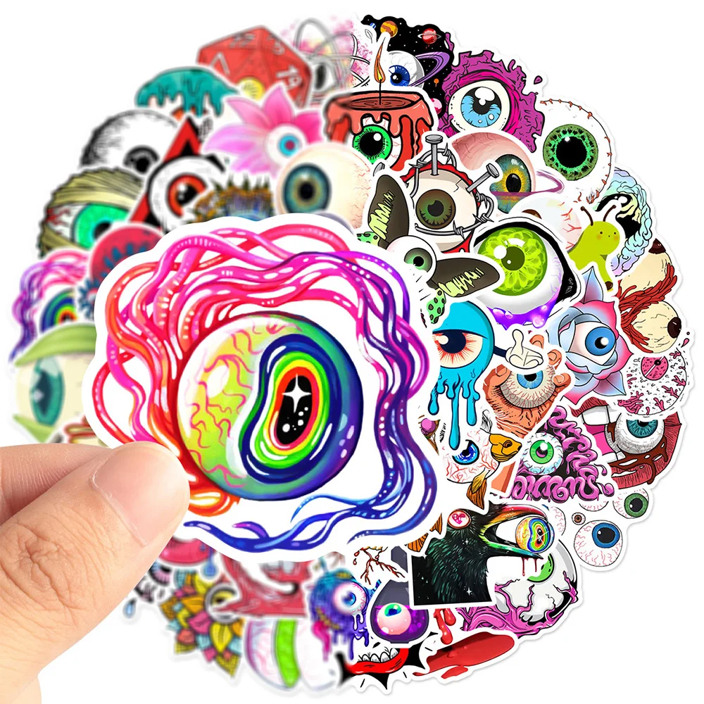 10/30/50pcs Evil Horror Oogbol Cartoon Stickers Cool Halloween Graffiti Sticker DIY Bagage Telefoon Laptop Decals decoratie Speelgoed