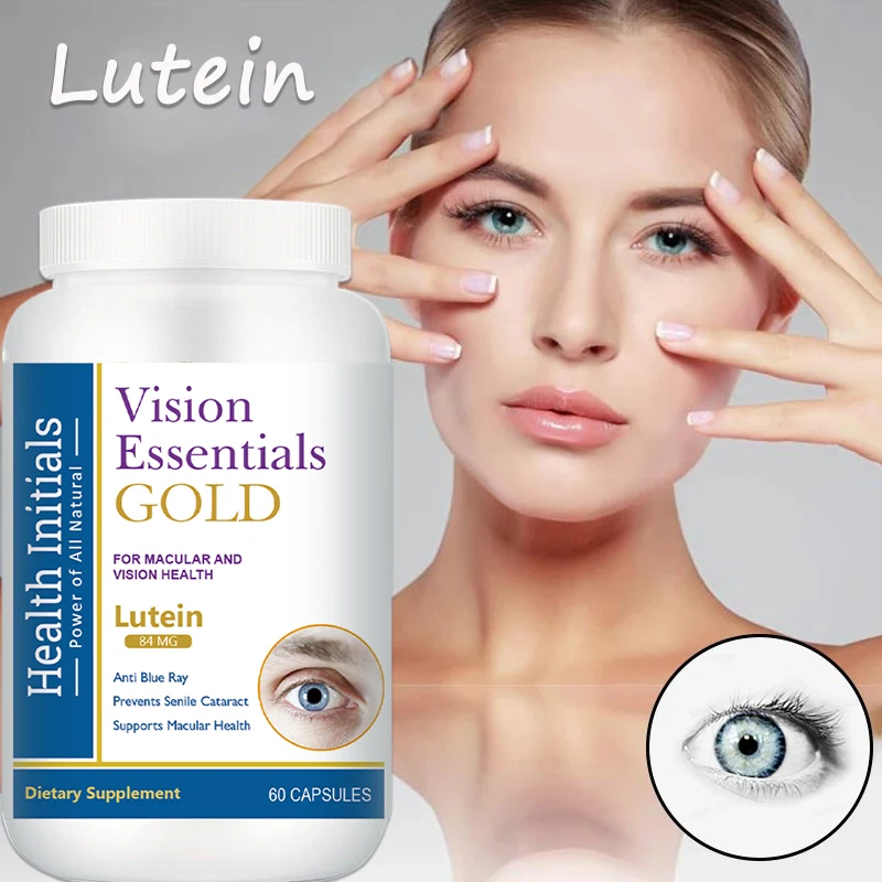 Capsules de lutéine à haute puissance pour la fatigue oculaire, la sécheresse oculaire et la santé de la vision, prévention de la lumière bleue, prévention de la myopie, 60 capsules