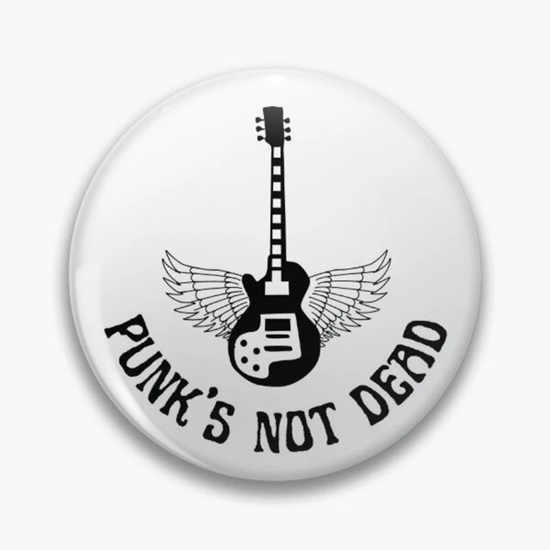 58mm Punk’s Not Dead Button Pin Skeleton Punk is Life Customized Badge Rock Music Lover Brooch For Bag Decor Gift for Fans