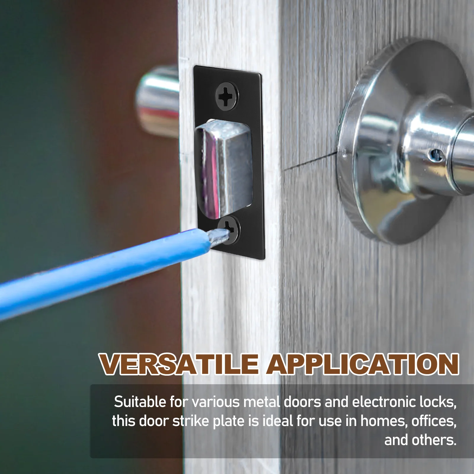 1Set Plate Screw Set Stainless Steel Door Reinforcement for Enhanced Security Easy Install Deadbolt Latch Guard