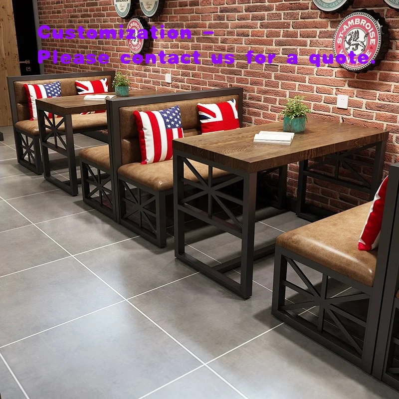 custom.Vintage Industrial Multiple Color Price Restaurant Sofa Dining Furniture Booth and Chairs Set With Price List