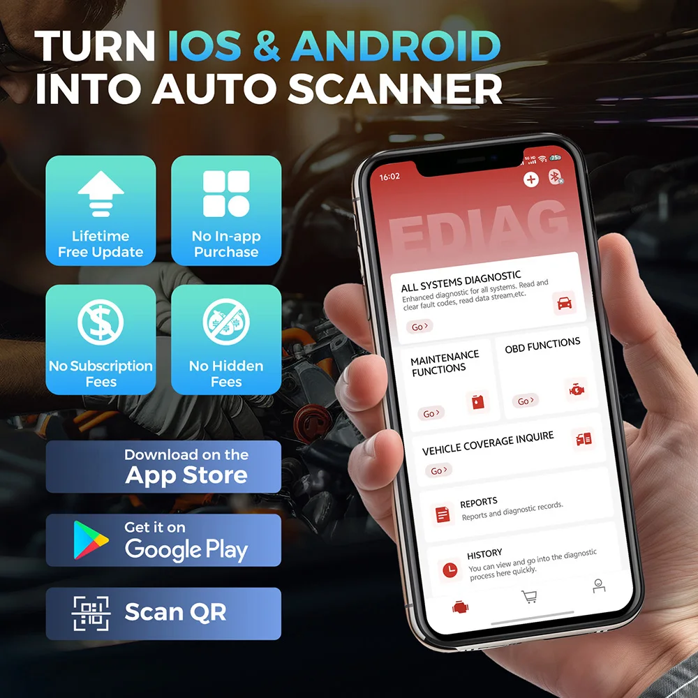 [تحديث مجاني مدى الحياة] ماسح ضوئي KINGBOLEN EDIAG ELITE Obd2 لجميع أنظمة أداة تشخيص السيارة 15 خدمة تحكم ثنائي الاتجاه