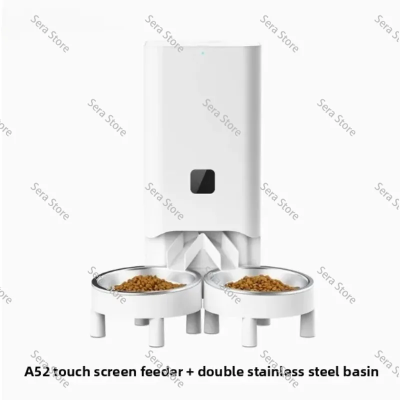 Operates in Conjunction with The Smart Platform，Three-bowl Automatic Pet Feeder Timed and quantified feeding machine