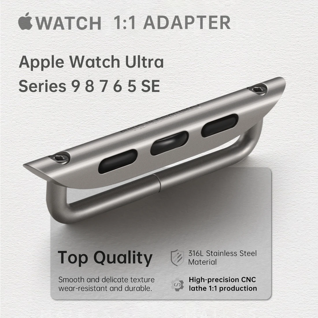 Top Quality, 2pcs Apple Watch Ultra Band Adapter, For 49mm 45mm 44mm 41mm Apple Watch Strap Stainless Steel Connector