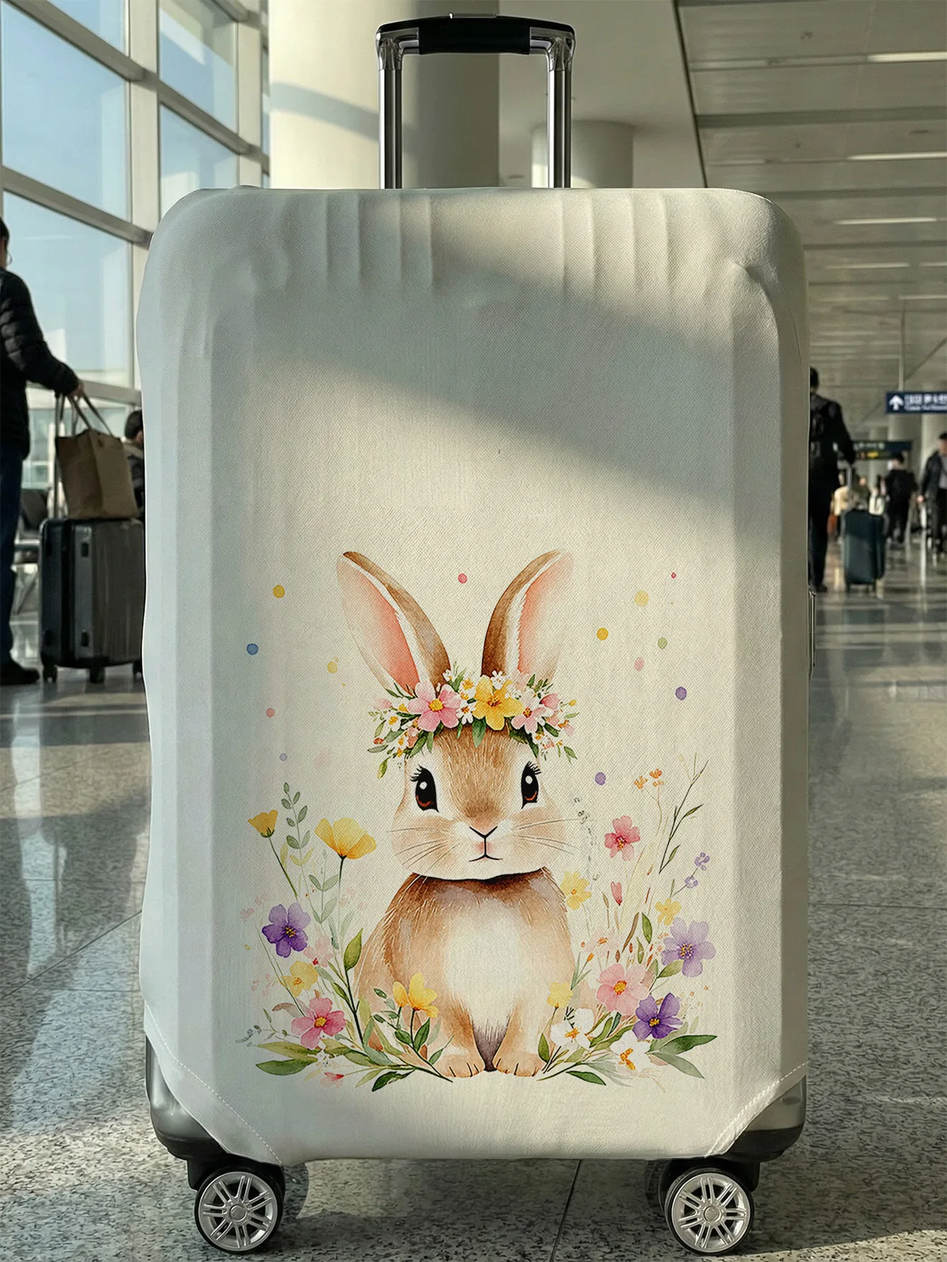 

Защитный чехол для багажа Wreath Rabbit, подходит для багажных чехлов размером 18-32 дюйма, чехлов для ручек багажа, дорожных аксессуаров.