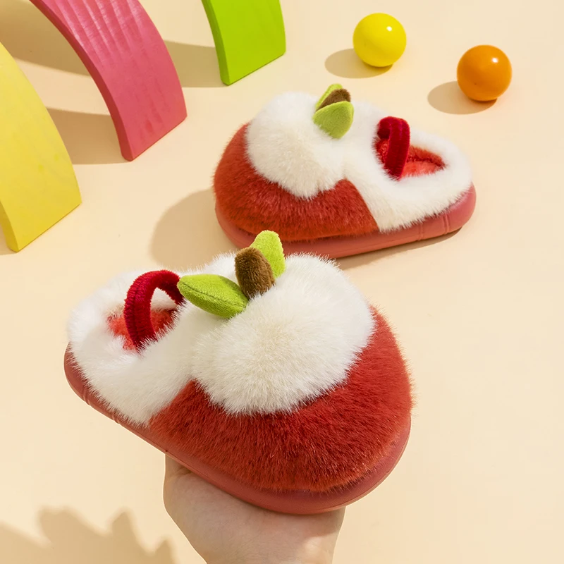 

Children's cotton slippers 2025 new autumn and winter girls indoor home 1-3 years old 2 boy baby fur slippers for women
