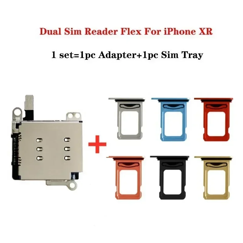 Dual Sim Card Reader Tray Slot Holder Connector Flex Ribbon Cable for IPhone 11 XR