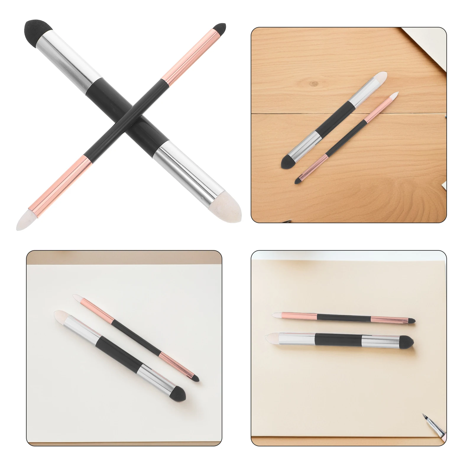

2 Pcs Double-headed Sponge Pen Blending Brushes for Sketching Mix Plastic Double-ended