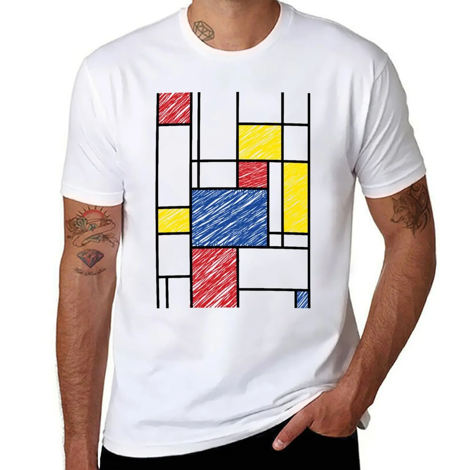 

Mondrian Scribbles Minimalist De Stijl Modern Art  fatfatin T-Shirt t shirts for man graphic vintage T-Shirt