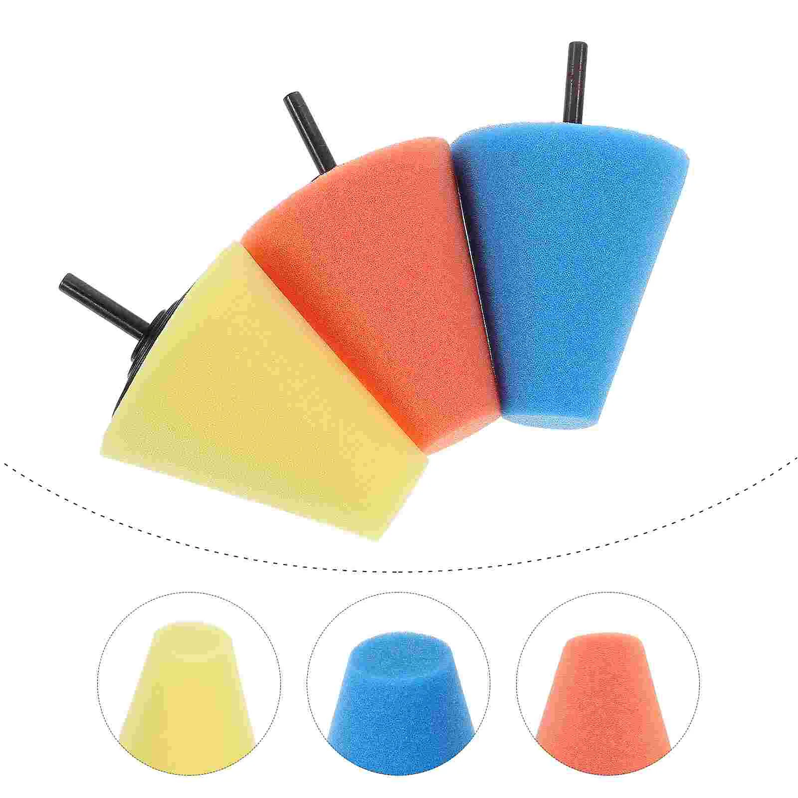 

3 Pcs Polishing Wheel Auto Sponge Car Buffing Pad Wheels Care Tool Supplies Cars Drill Pads Disc Accessories