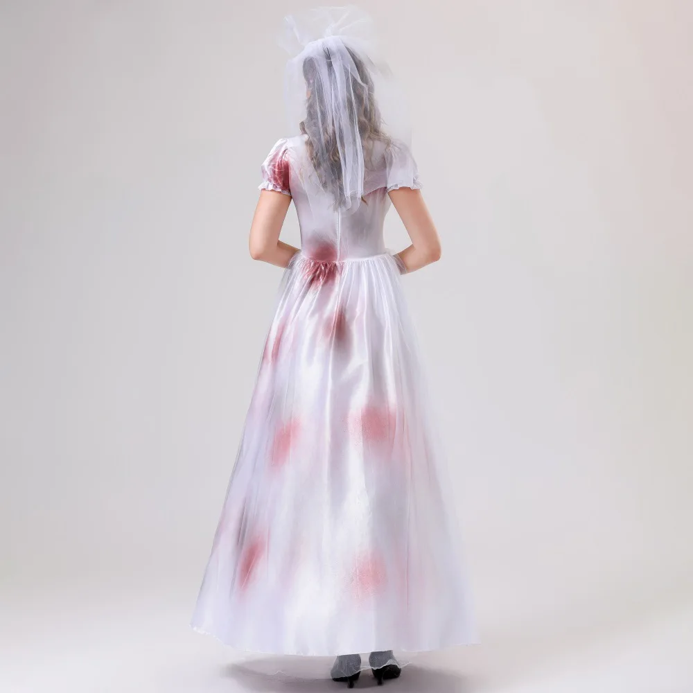 Carnival Halloween Cosplay Costumes Women Scary Zombie Corpse Ghost Bride Costume Dress Up For Adult