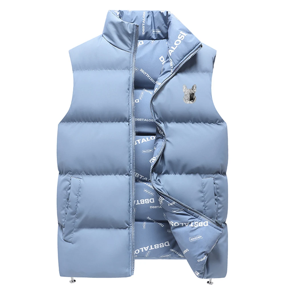 Trendy fashion street cross-border winter double-sided vest loose and warm thick plus size cotton jacket men's camisole sleevele